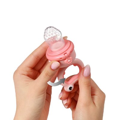 BABYONO Silicone pacifier for feeding Frog pink 6m+ :: Monkey Mum BABYONO Silicone pacifier for feeding Frog pink 6m+ :: Monkey Mum