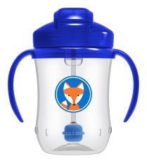 DR.BROWN'S Mug with straw 270 ml with handles 6 M + blue