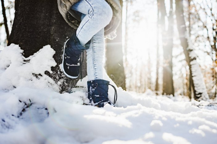 Be Lenka Barfota vinterskor för barn Snowfox Kids 2.0 - Mörk & Ljusblå