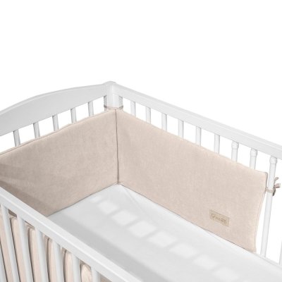KLUPS Schutzgitter für Kinderbett Samt beige 180x30 cm
