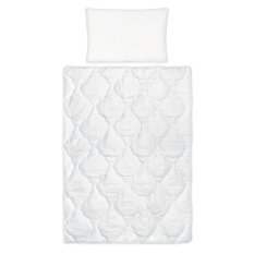 KLUPS Påslakan + kudde för spjälsäng vinter Lux vintervit 135 x 100 + 60x40 cm