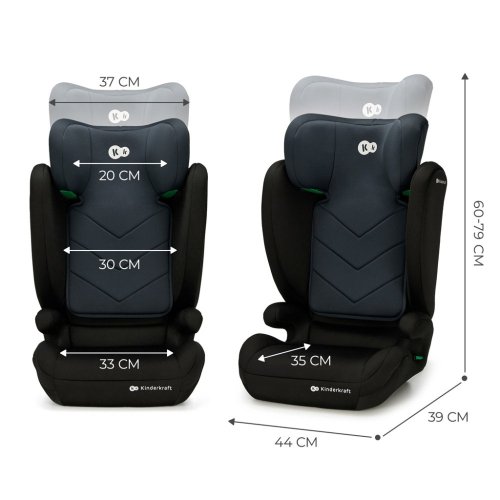 KINDERKRAFT Столче за кола i-Spark i-Size 100-150 см Черно