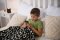 Completo sottile da bambino Outlast® - riga verde matcha/melange grigio