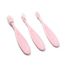 BABYONO Brosse à dents 3 pcs, rouge