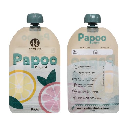 PETITE&MARS Food pouch Papoo Original - 6 pcs