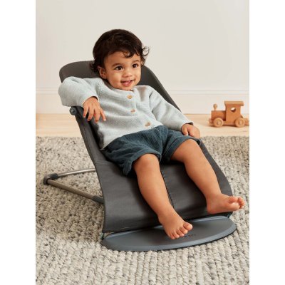 BABYBJÖRN Babywippe Bliss Cotton, Anthracite mit Spielzeug