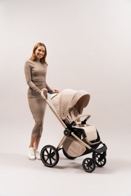 MUUVO SET Kinderwagen 4in1 Quick Boho Beige Set + CBX By CYBEX Aton B2 i-Size + Basis
