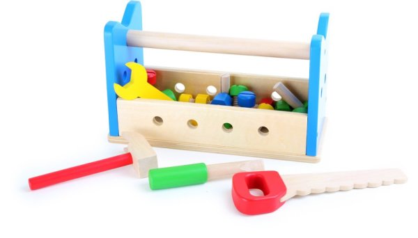 small foot Werkbank aus Holz und Werkzeugkasten 2in1