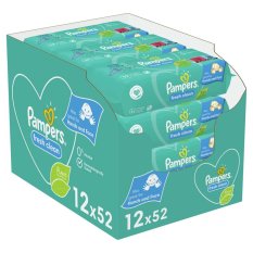 12x PAMPERS toallitas húmedas Fresh Clean 52 piezas