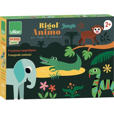 Vilac Drewniane magnetyczne puzzle zwierzątka Jungle