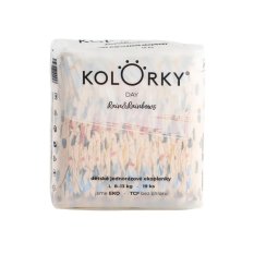 KOLORKY DAY Scutece de unică folosință eco, curcubeu L (8-13 kg) 19 buc