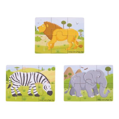 Bigjigs Toys Puzzle 3w1 zwierzątka safari