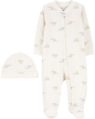 CARTER'S Set 2dílný overal, čepice Ivory Elephant neutral MFL 9m/vel. 74