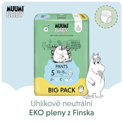 MUUMI Baby Pants 5 Maxi+ 10-15 kg (54 Stück), Höschen-Öko-Windeln