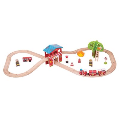 Bigjigs Rail Drvena željeznička pruga vatrogasna postaja