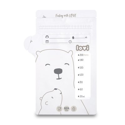 LOVI Breast milk storage bags 25 pcs Buddy Bear