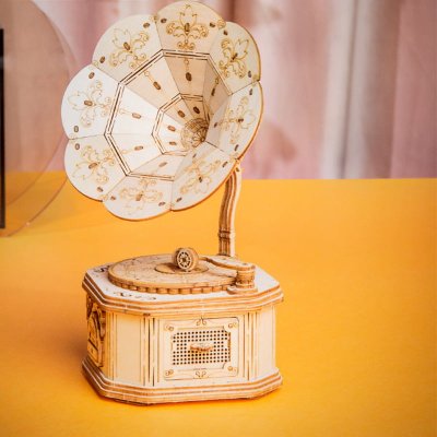 RoboTime 3D houten modelbouwpakket Antieke grammofoon