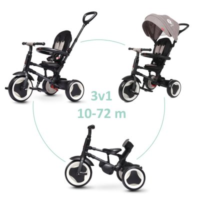 QPLAY Rowerek trójkołowy Rito eva Grey, wiek 10-72 miesiące