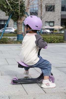 Hulajnoga / rowerek biegowy QPLAY Sema Evo ze światłami LED Violet, wiek 1 - 6 lat, do 50 kg