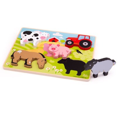 Bigjigs Toys Vstavljiva sestavljanka kmetija