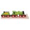 Bigjigs Rail Grüne Lokomotive mit Tender + 3 Schienen