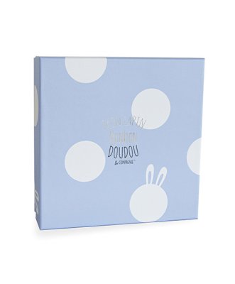 Doudou Conjunto de presente - Coelho de pelúcia azul 26 cm