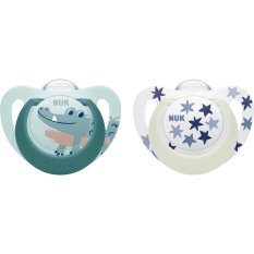NUK Dudlík Star Day & Night (6-18 m.) 2 Stück Box Junge