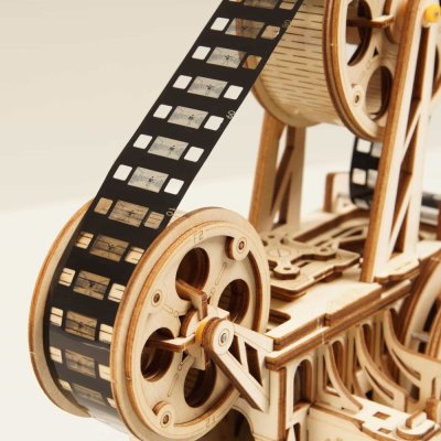 RoboTime Rompecabezas mecánico de madera 3D Proyector de película