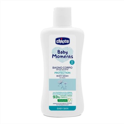 CHICCO Shampoing corps Baby Moments Protection 93% ingrédients naturels 200 ml