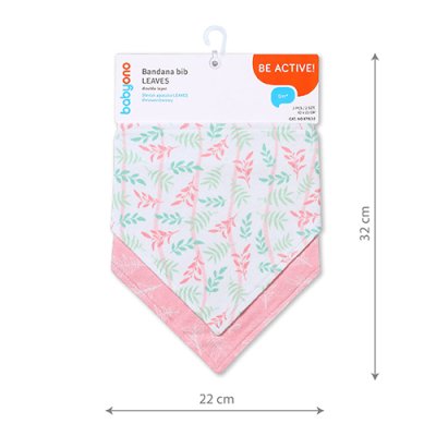 BABYONO Bavoir en coton Feuilles 2pcs, 0m+