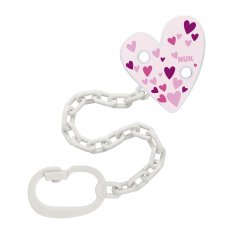 NUK Schnullerkette mit Clip rosa