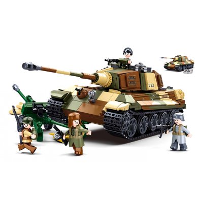 Sluban Schlacht um Budapest M38-B0980 Deutscher schwerer Panzer Tiger II 2 in 1