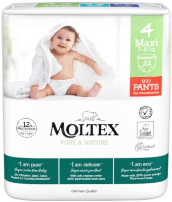2x MOLTEX Pure&Nature Einwegwindelhöschen 4 Maxi (7-12 kg) 22 Stk
