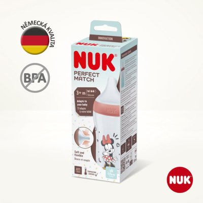 NUK Babyflasche Mickey mit Temperaturkontrolle Perfect Match 260 ml rot