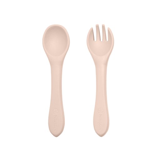 PETITE&MARS Service à manger silicone TAKE&MATCH 2 pcs bol + couverts Desert Sand 6m+