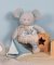 Doudou Zestaw upominkowy - Pluszowa myszka z kocykiem z bawełny organicznej 22 cm