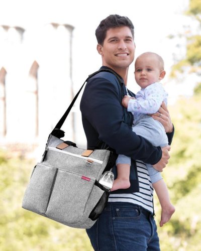 SKIP HOP Bolso cambiador Duo Signature gris melange