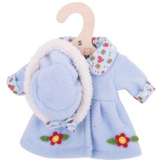 Bigjigs Toys Blauer Mantel mit Hut für Puppe 28 cm