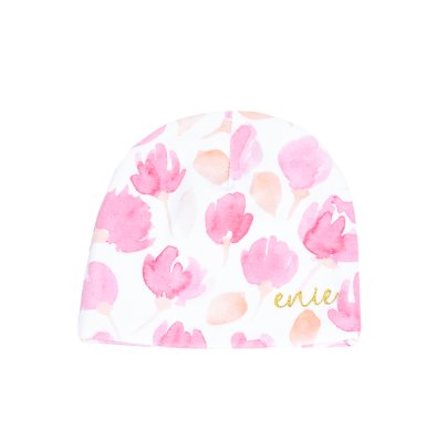 ENIE BABY Czapka dziecięca Pink Leaves dziewczynka 9-12m