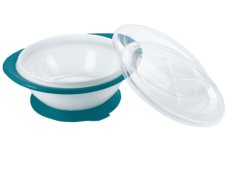NUK EL Kinderschale mit 2 Deckeln und Saugnapf – blau