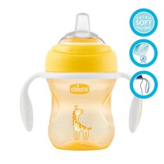 CHICCO Taza de aprendizaje Transition con asas 200 ml amarillo 4m+