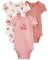 CARTER'S Body z krótkim rękawem Pink Cherry dziewczęce, 3 sztuki, 6 m/rozmiar. 68