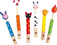 small foot Fluier din lemn pentru copii Animale 6 buc