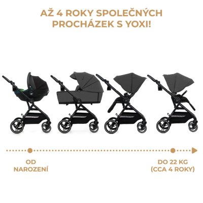 KINDERKRAFT SELECT Kinderwagen kombiniert Yoxi 2in1 Moonlight Grey