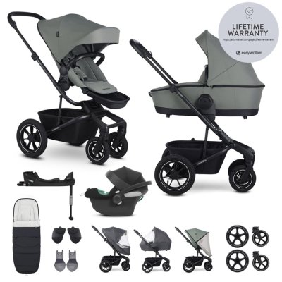 EASYWALKER SET Kinderwagen 4-in-1 Harvey⁵ Agave Green XXL AIR + CYBEX Aton B2 i-Size + Basisstation