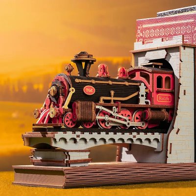 RoboTime 3D fa puzzle Könyvtámasz Történelmi gőzmozdony