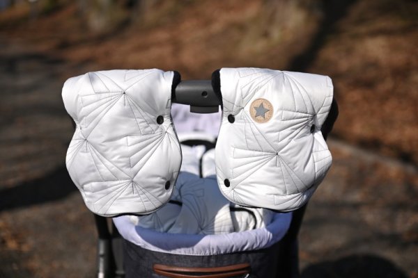 Kinderwagen Handschuhe gesteppt MAZLÍK Paar - weiß/schwarz