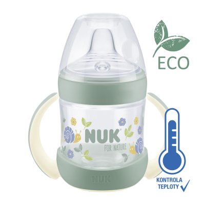 NUK For Nature Babyflasche zum Lernen mit Temperaturkontrolle, grün 150 ml