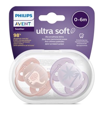 Philips AVENT Schnuller Ultrasoft Premium Animal 0-6m Mädchen, 2 Stk