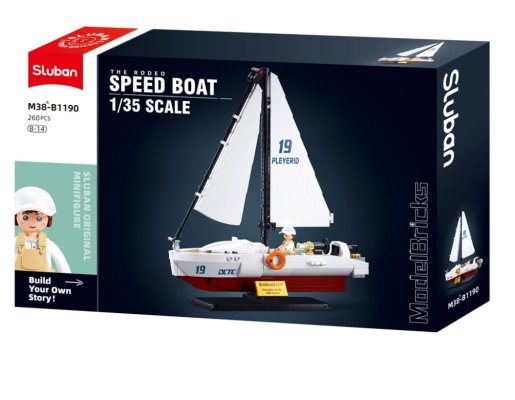 Sluban Model Bricks M38-B1190 Bateau rapide Rodeo à l'échelle 1:35